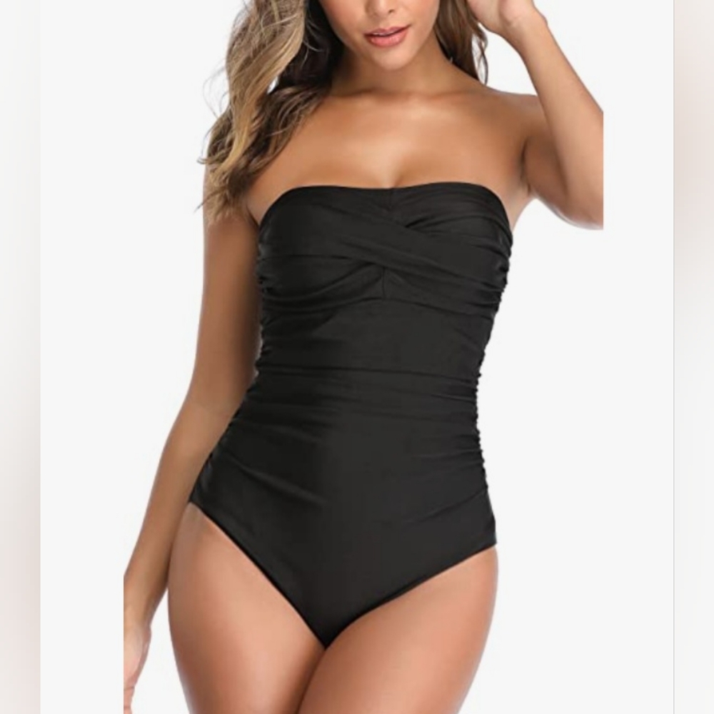 Womens Ruched Swimsuit - Picture 2 of 10